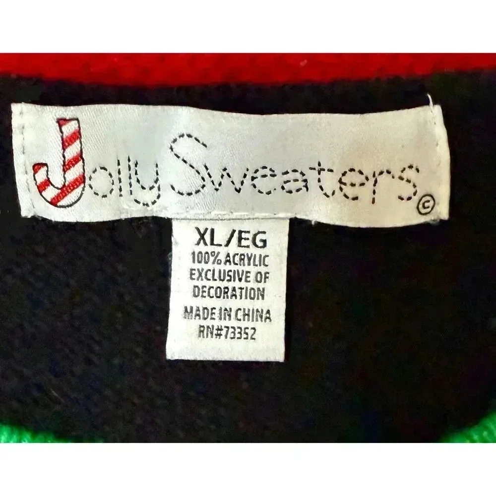 Black Poinsettia Mistletoe Pullover Ugly Christmas Sweater Men’s Size‎ XL